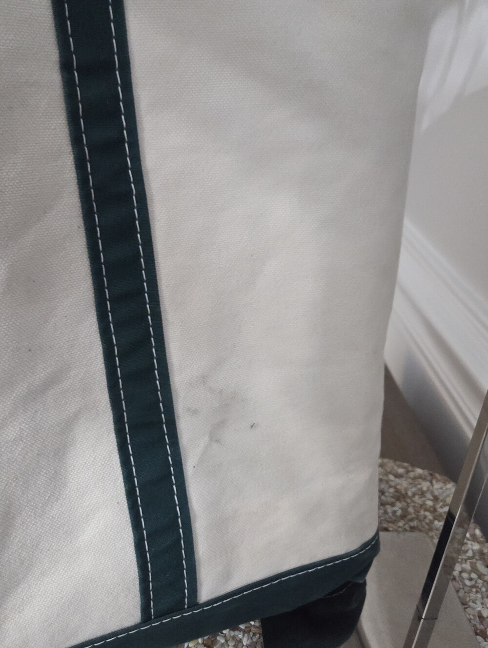 Vintage LL Bean Cream &GreenBoat And Tote Bag X Large Approx 18”L X 14”H X 7W - Picture 11 of 16